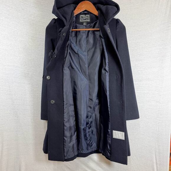 Tailored by Rothschild Winter Pea Coat Hooded Navy Girls sz 12 - Picture 4 of 10